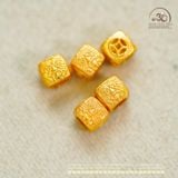  Charm Kim Tiền Vuông Khắc Zakiram 3.72mm - Charm Bạc 925 Mạ Vàng Cao Cấp 