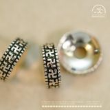  Charm Đệm Chữ Vạn Lớn 10mm - Bạc 925 Cao Cấp 