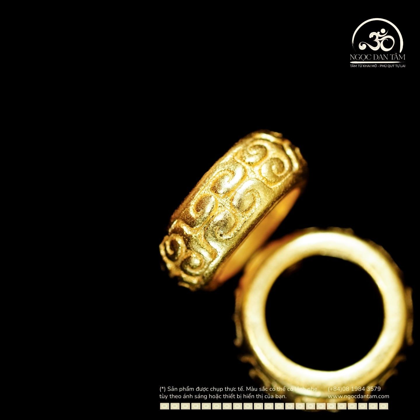  Charm Tròn Bánh Xe 9.68mm - Bạc 925 Mạ Vàng Cao Cấp 