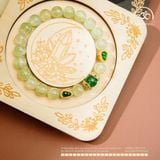  Vòng Tay Prehnite 8mm Phối Charm Hồ Lô 