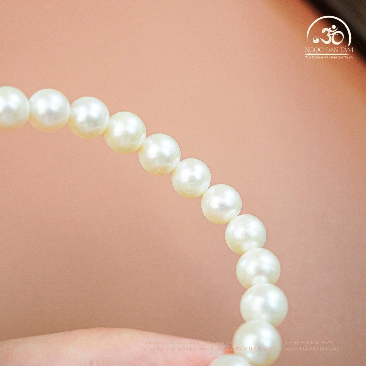  Vòng Tay Ngọc Trai 8mm Phối Charm 