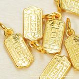  Mặt Dây Chuyền Thẻ Bài Vàng - Bạc 925 Mạ Vàng Cao Cấp 