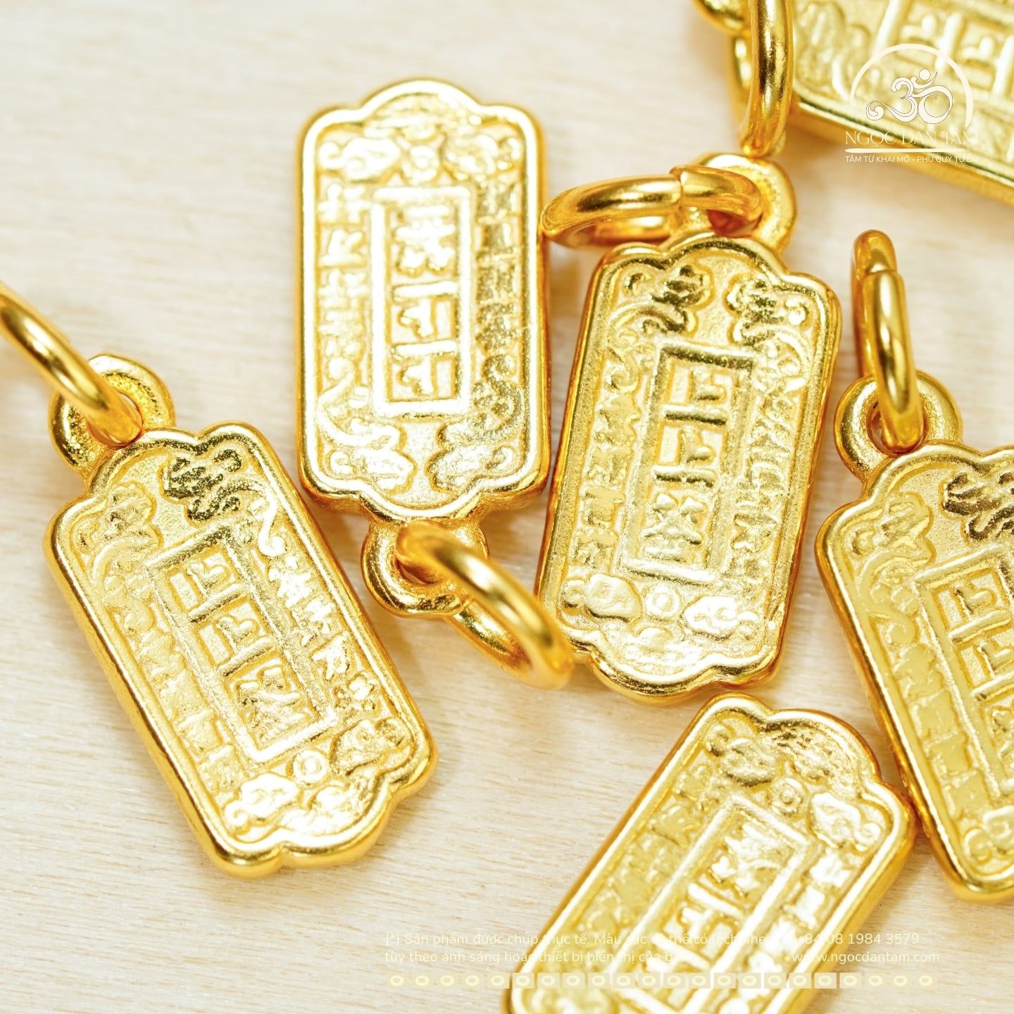  Mặt Dây Chuyền Thẻ Bài Vàng - Bạc 925 Mạ Vàng Cao Cấp 