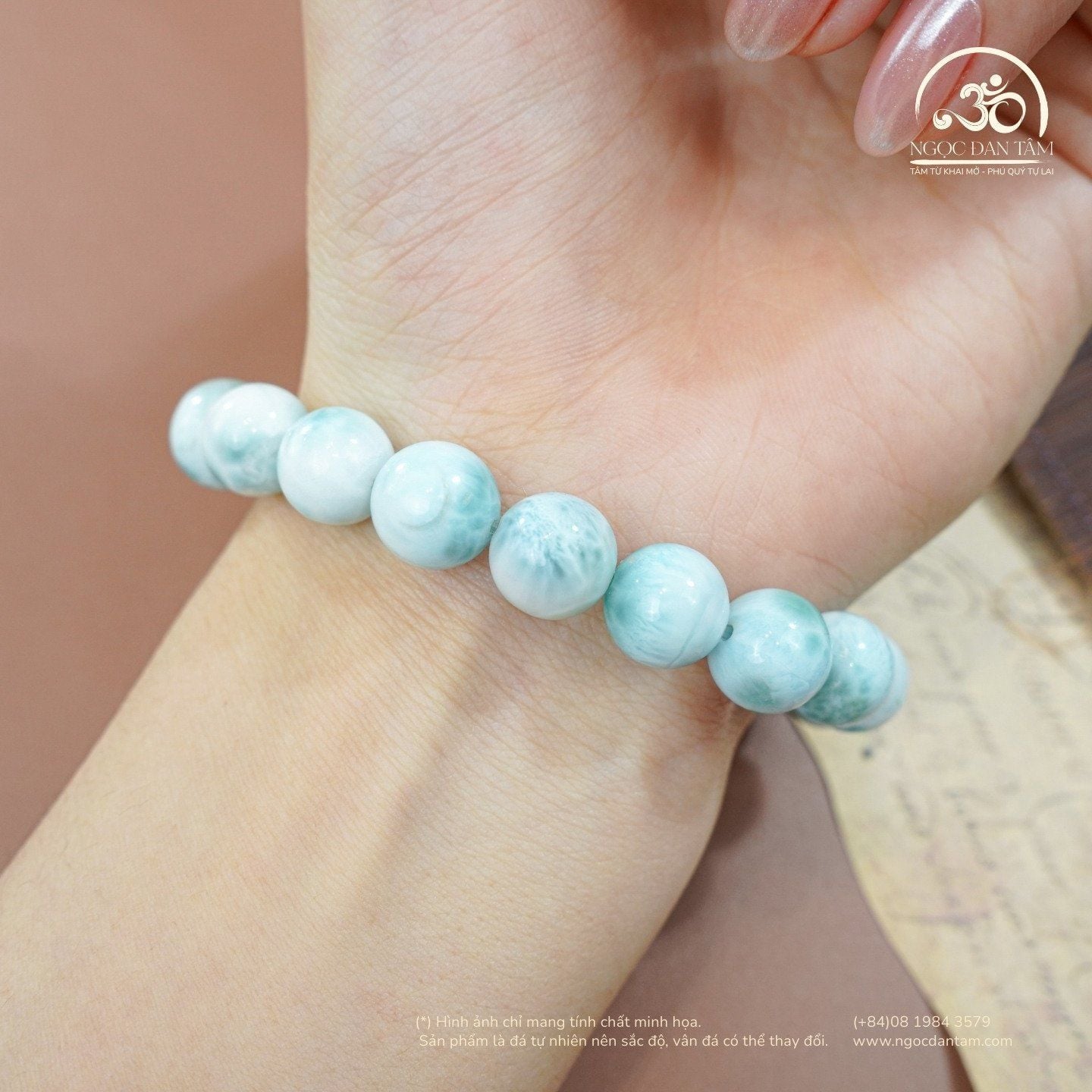  Vòng Tay Đá Larimar 10mm 5A 