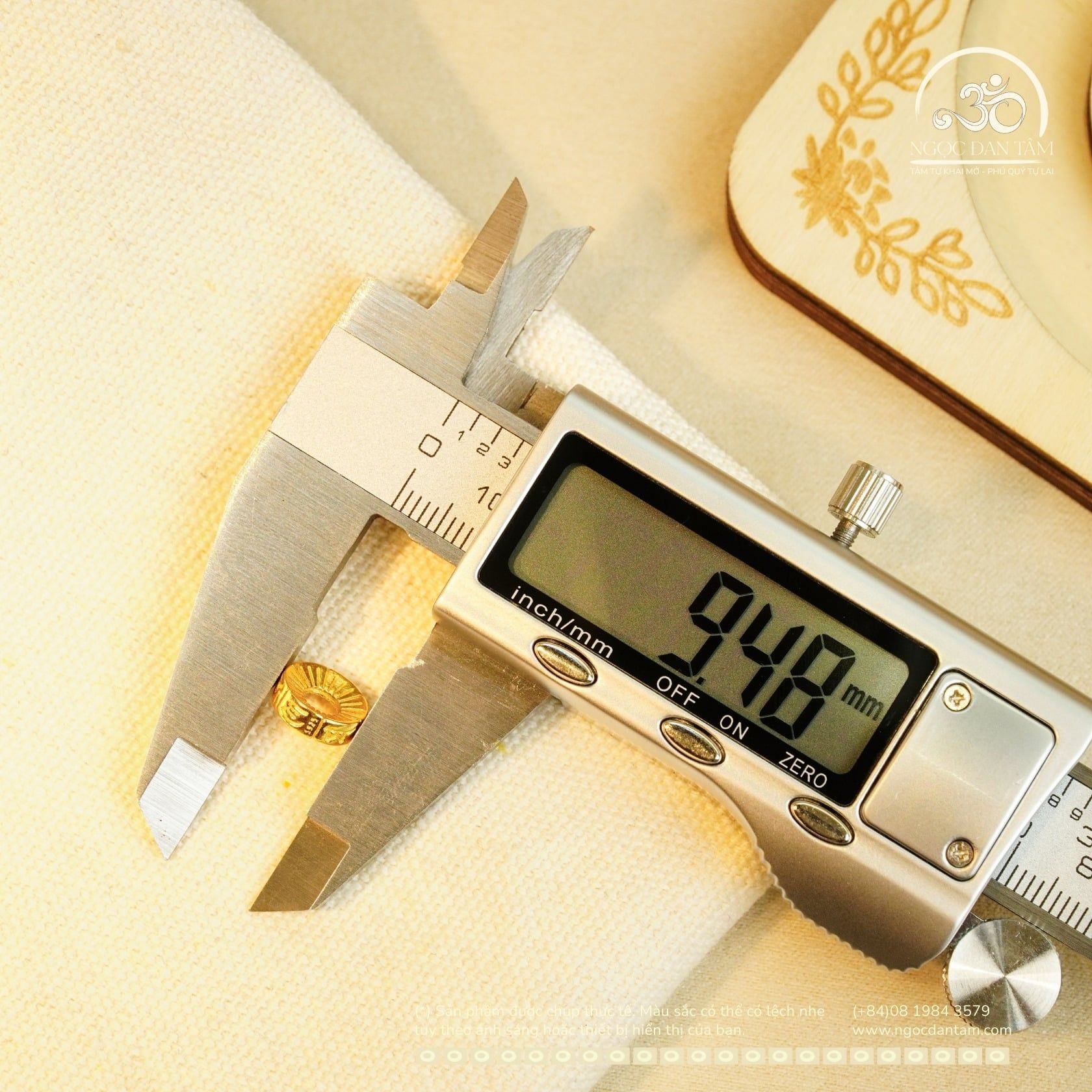  Charm Tròn Bánh Xe 9.48mm - Bạc 925 Mạ Vàng Cao Cấp 