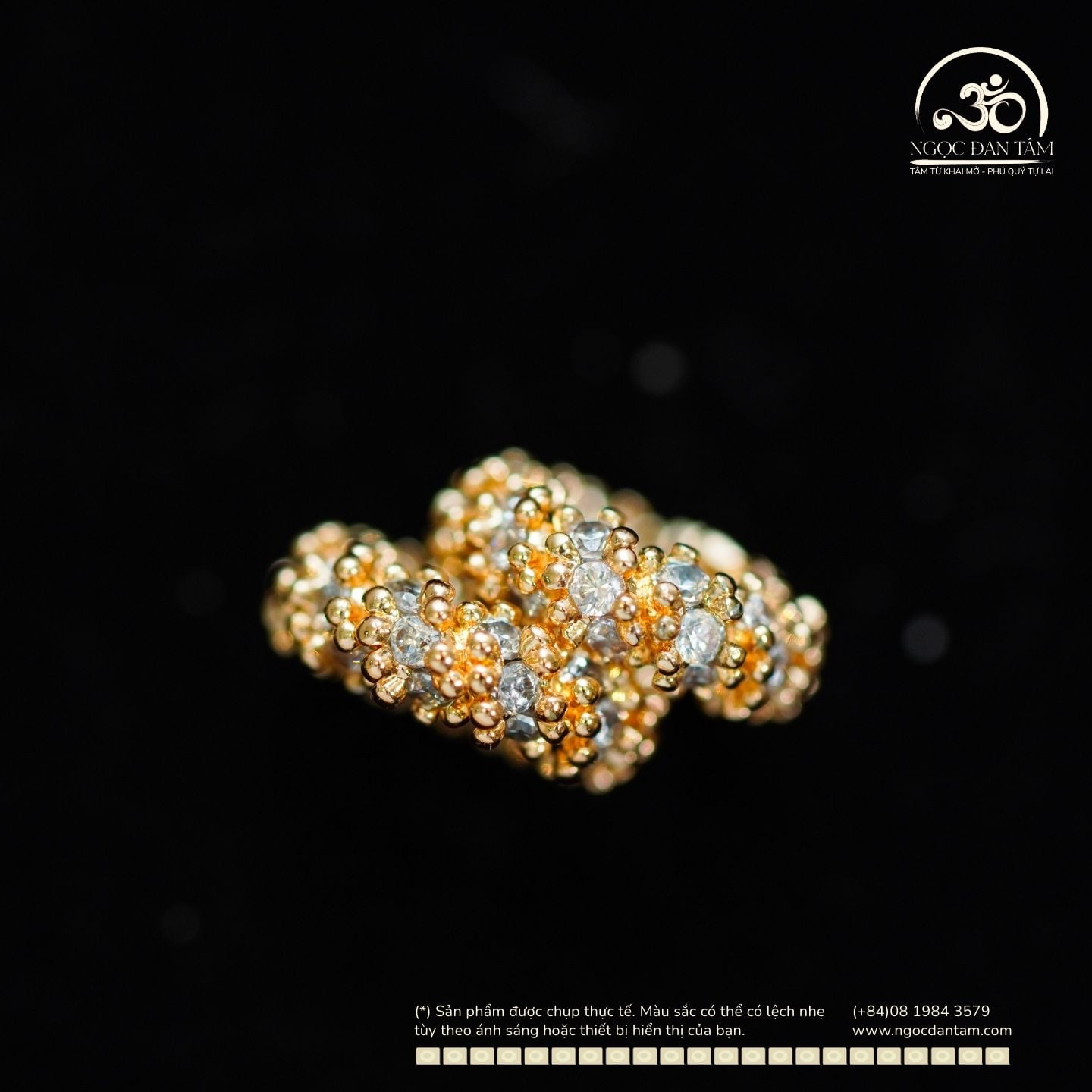  Charm Vàng Lấp Lánh Vàng Hồng - Kim Loại Mạ Vàng Cao Cấp 