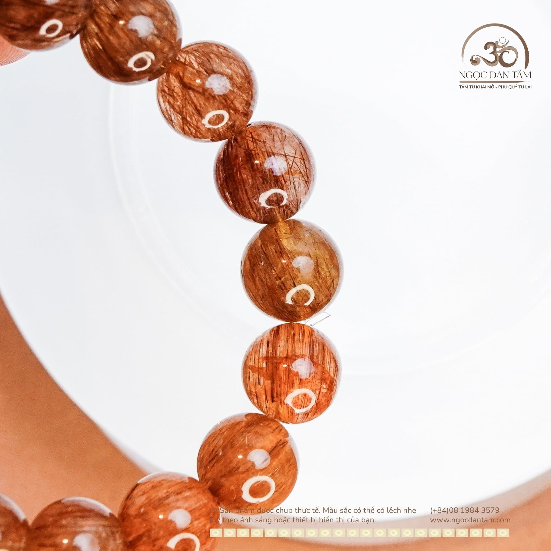  Vòng Tay Thạch Anh Tóc Đỏ 10mm 5A 