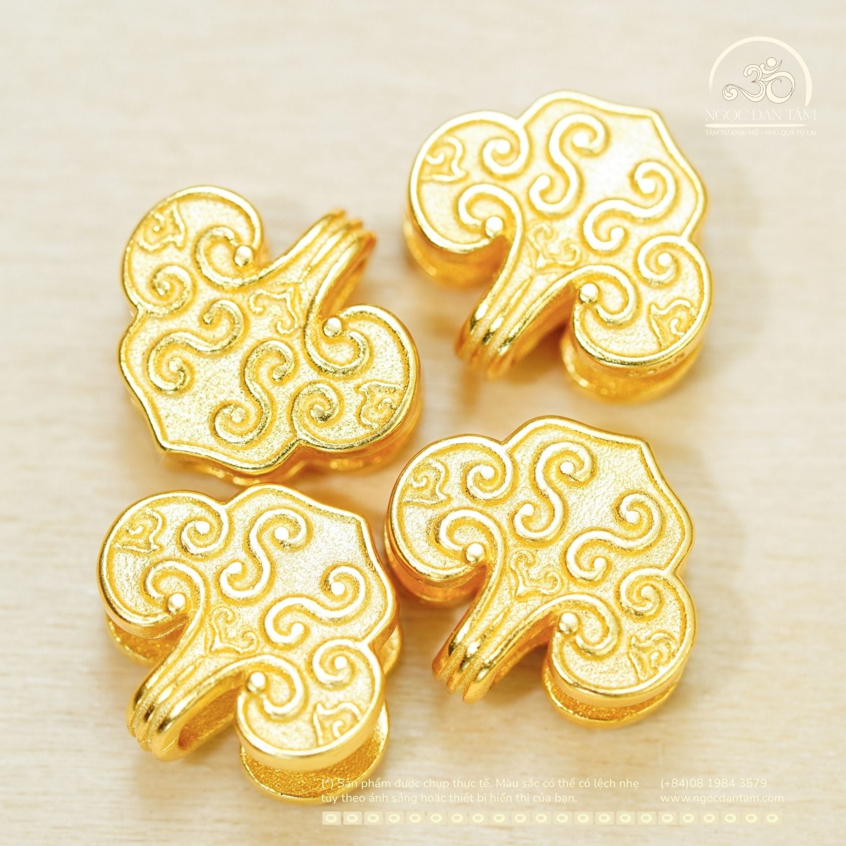  Charm Mây Đôi 11mm - Bạc 925 Mạ Vàng Cao 