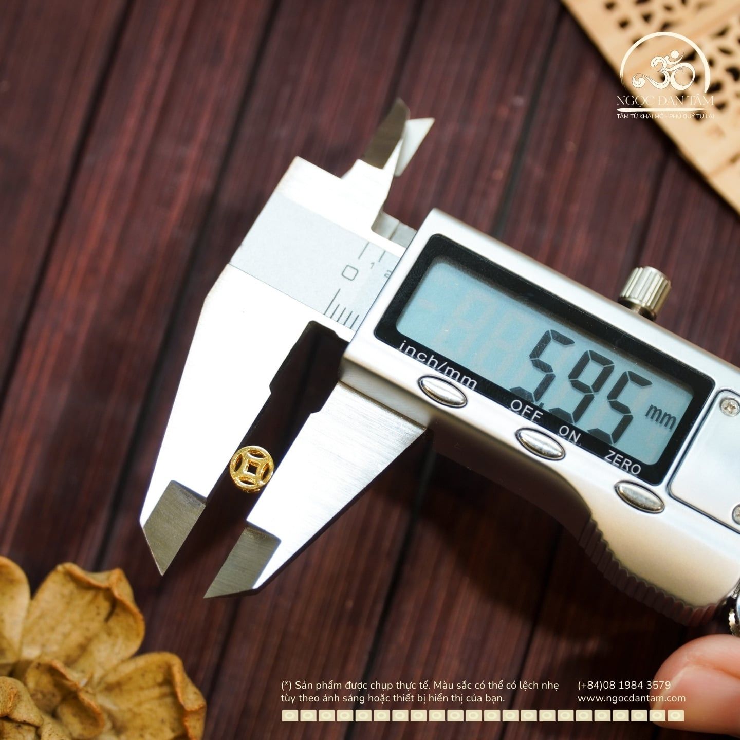  Charm Đồng Tiền 6mm - Kim Loại Mạ Vàng 