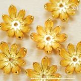  Charm Đế Hoa Lớn 11mm -  Bạc 925 Mạ Vàng Cao Cấp 