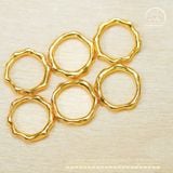  Charm Tròn Bát Giác 7mm - Bạc 925 Mạ Vàng Cao Cấp 