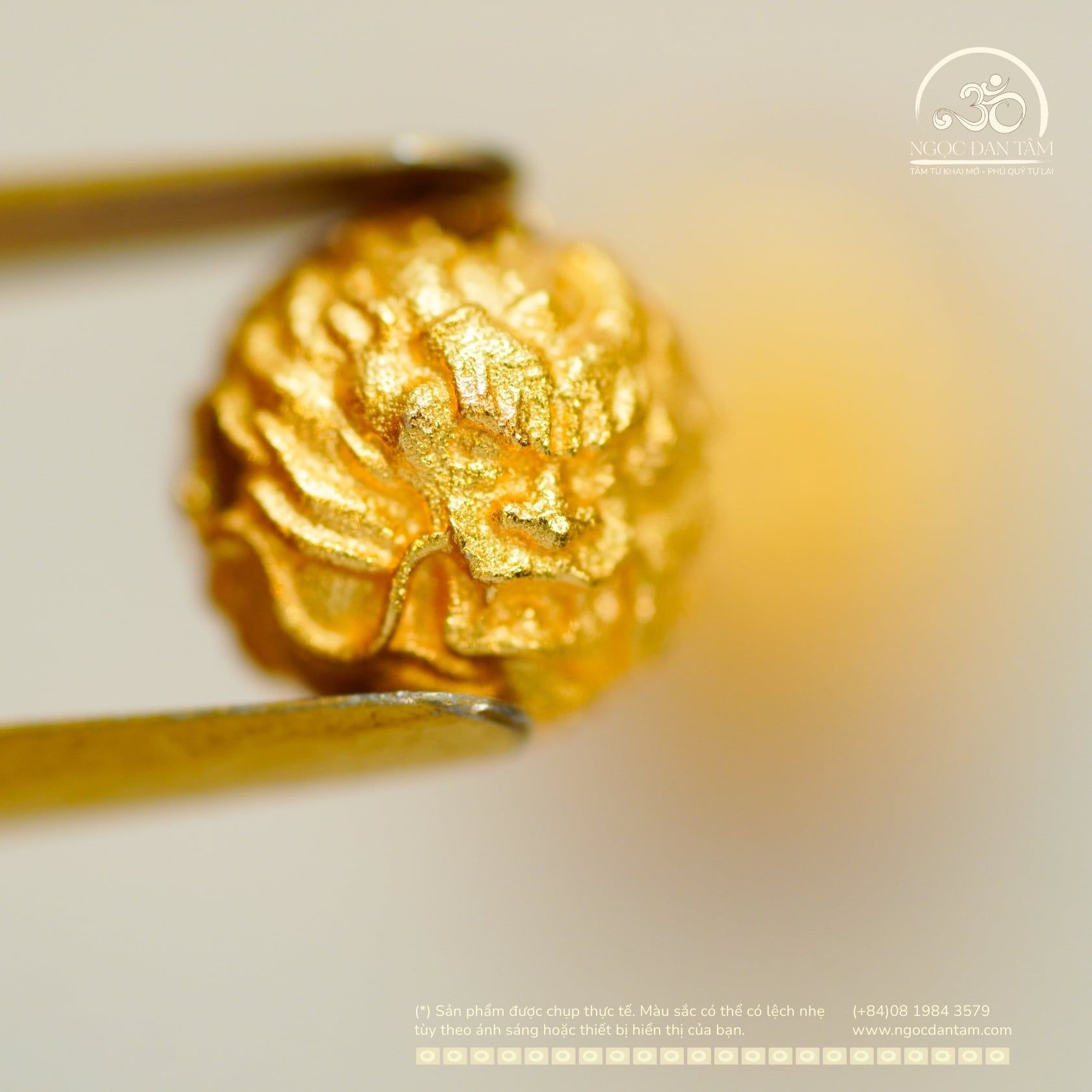  Charm Tròn Sư Tử 7.84mm - Kim Loại Mạ Vàng 