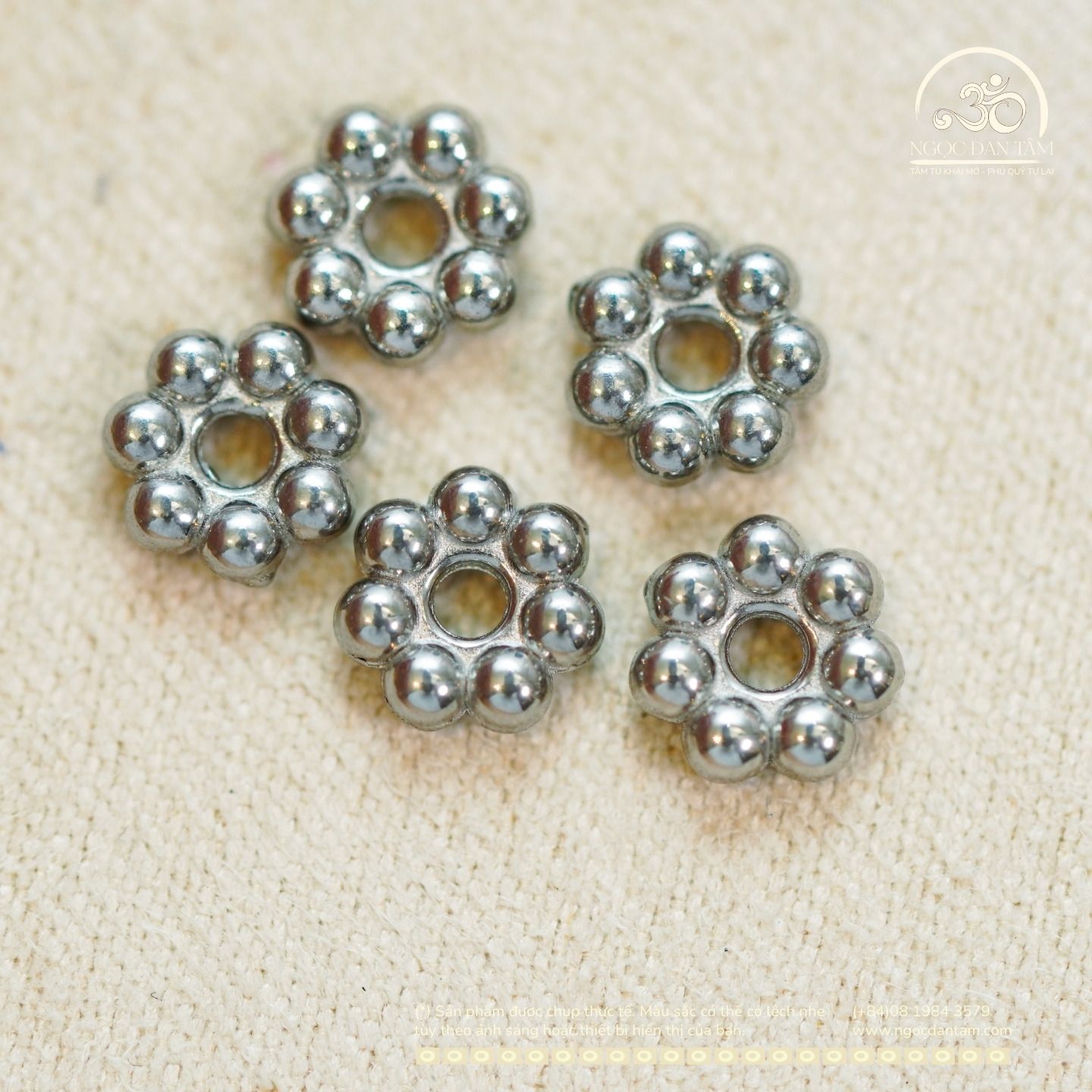  Charm Vòng Tròn Bi - Bạc Cao Cấp 