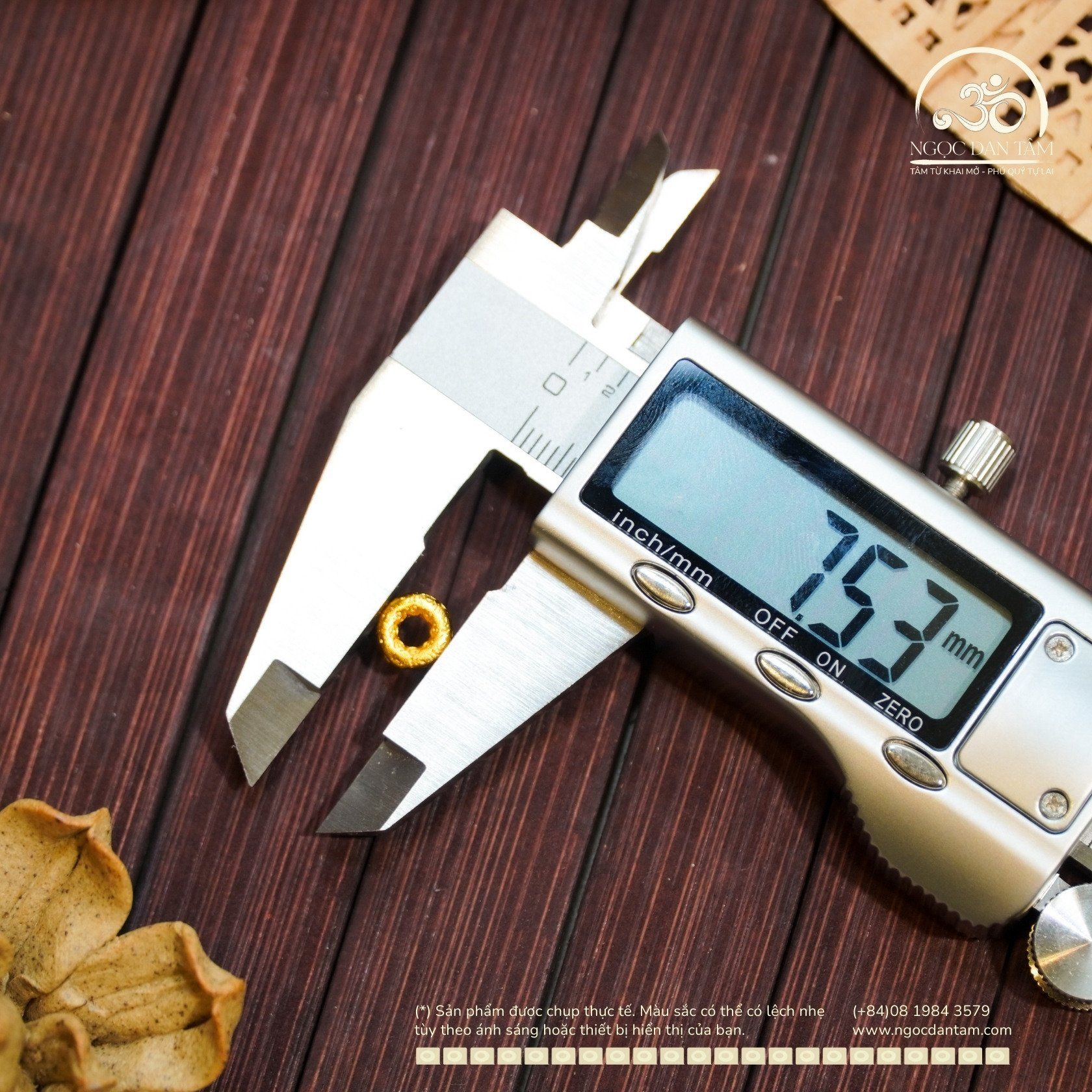  Charm Tròn Mạ Vàng Lớn 7,53mm - Charm Bạc Mạ Vàng Cao Cấp 