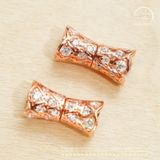  Charm Khóa Vòng Cổ Bạc 925 Mạ Vàng Trắng , Hồng Eo Thon Lấp Lánh 