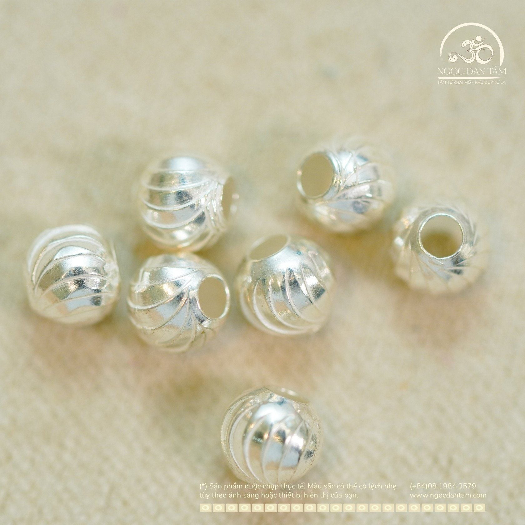  Charm Bi Bạc Xoắn Nhỏ 3.57mm - Bạc Cao Cấp 