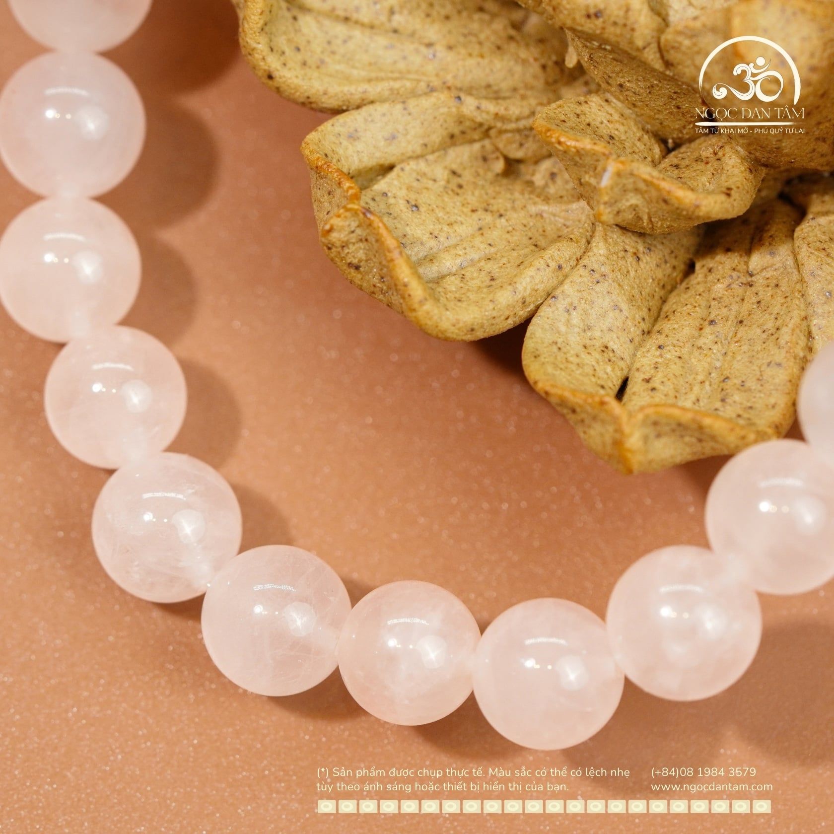  Vòng Tay Thạch Anh Hồng Đậm 8mm 4A 