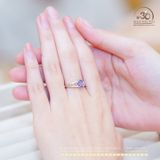  Nhẫn Bạc 925 Đính Đá Thạch Anh Tím 5x7mm 