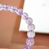  Vòng Tay Đá Thạch Anh Tím Lavender 8mm 3A Phối Charm Lồng Đèn 