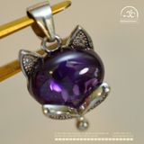  Mặt dây chuyền Hồ Ly Đá Tím 10.60mm - Bạc 925 Cao Cấp 
