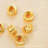  Charm Tròn Khắc Chú Om 5.39mm - Bạc 925 Mạ Vàng Cao Cấp 