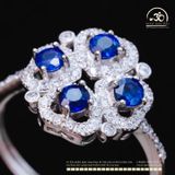  Nhẫn Bạc 925 Đính Đá Sapphire 3mm 