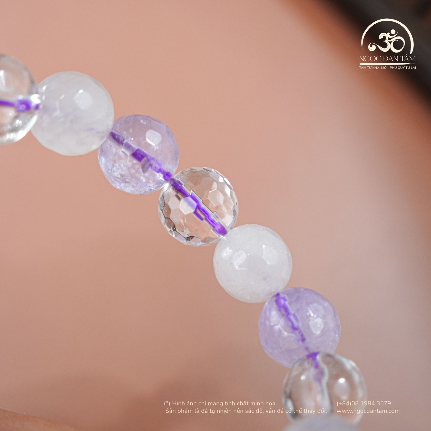  Vòng Tay Thạch Anh Hỗn Hợp Cắt Giác 10mm 