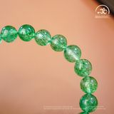  Vòng Tay Thạch Anh Dâu Tây Xanh Phối Charm Lu Thống Lục Tự 8mm - 2A 