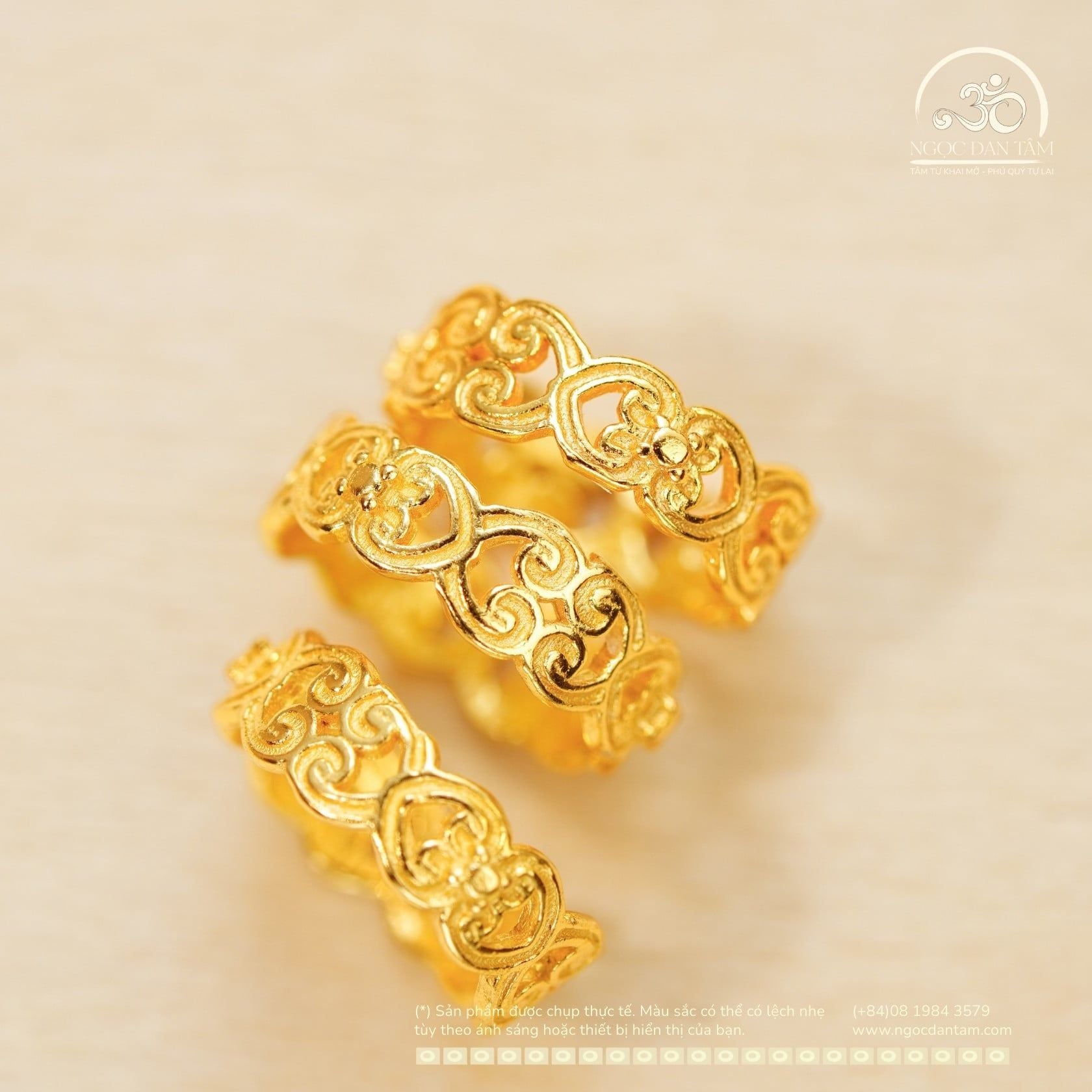  Charm Tròn Nhẫn 10.18mm - Bạc 925 Mạ Vàng Cao Cấp 