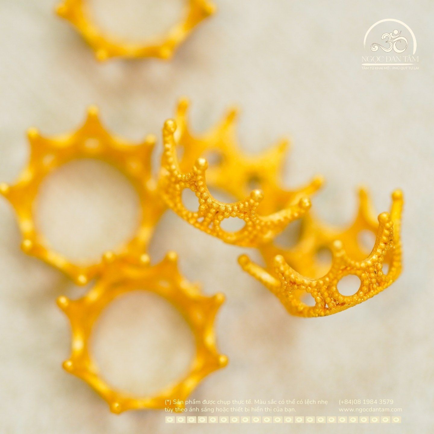  Charm Vương Miện - Kim Loại Mạ Vàng Cao Cấp 