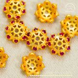  Charm Đài Hoa Đá Hồng - Kim Loại Mạ Vàng 