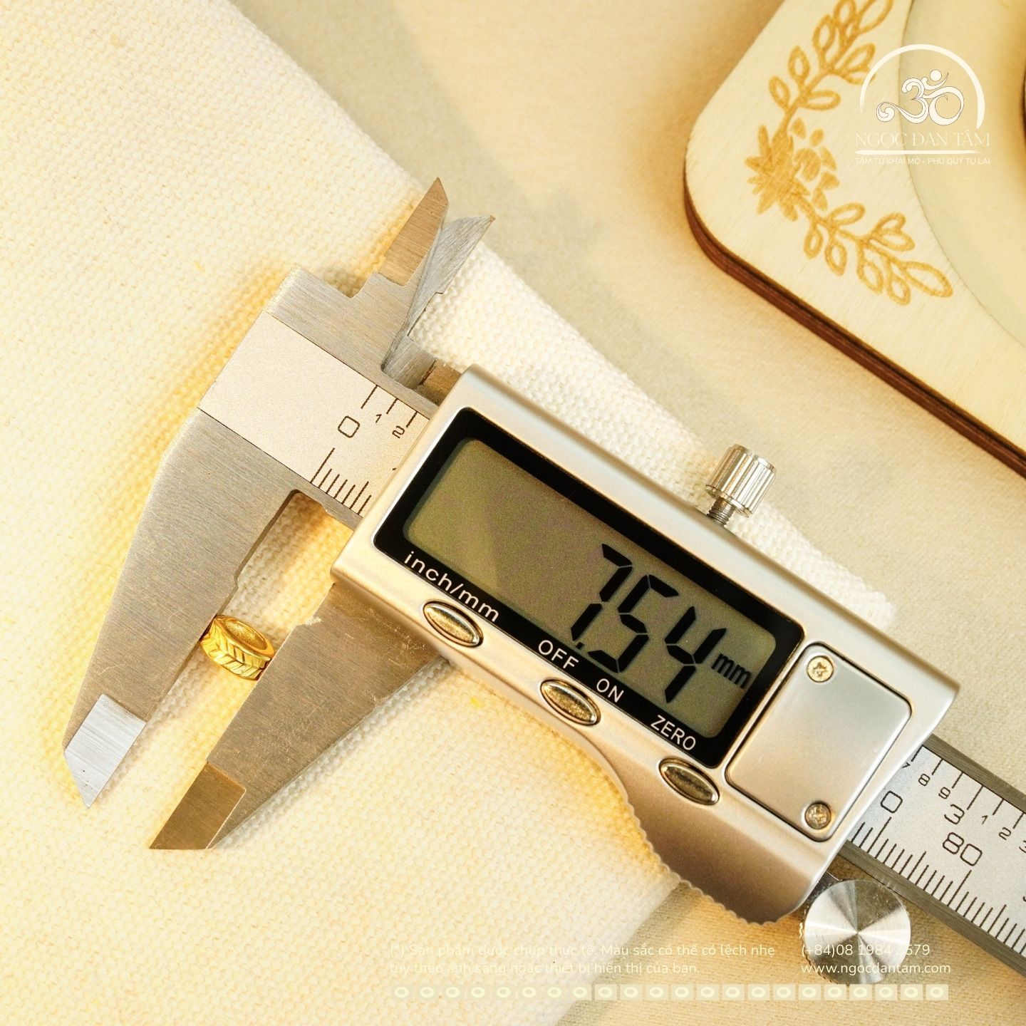  Charm Tròn Lá Lớn 7.54mm - Bạc 925 Mạ Vàng Cao Cấp 