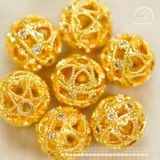  Charm Tròn Xoắn Đính Đá 8.36mm - Kim Loại Mạ Vàng Cao Cấp 