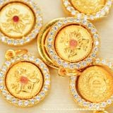  Mặt Dây Chuyền 12 Con Giáp Vòng Xoay Đính Đá 11.99mm - Bạc 925 Mạ Vàng Cao Cấp 