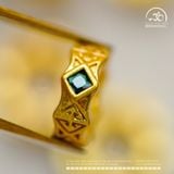  Charm Tròn Đính Ngọc Bích - Kim Loại Mạ Vàng Cao Cấp 