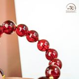  Vòng Tay Đá Garnet 10mm 5A Phối Charm Cửu Cung 