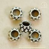  Charm Đệm Vảy Rồng Lớn 7mm - Bạc Cao Cấp 