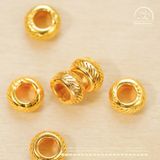  Charm Tròn Lá Lớn 5.67mm - Bạc 925 Mạ Vàng Cao Cấp 