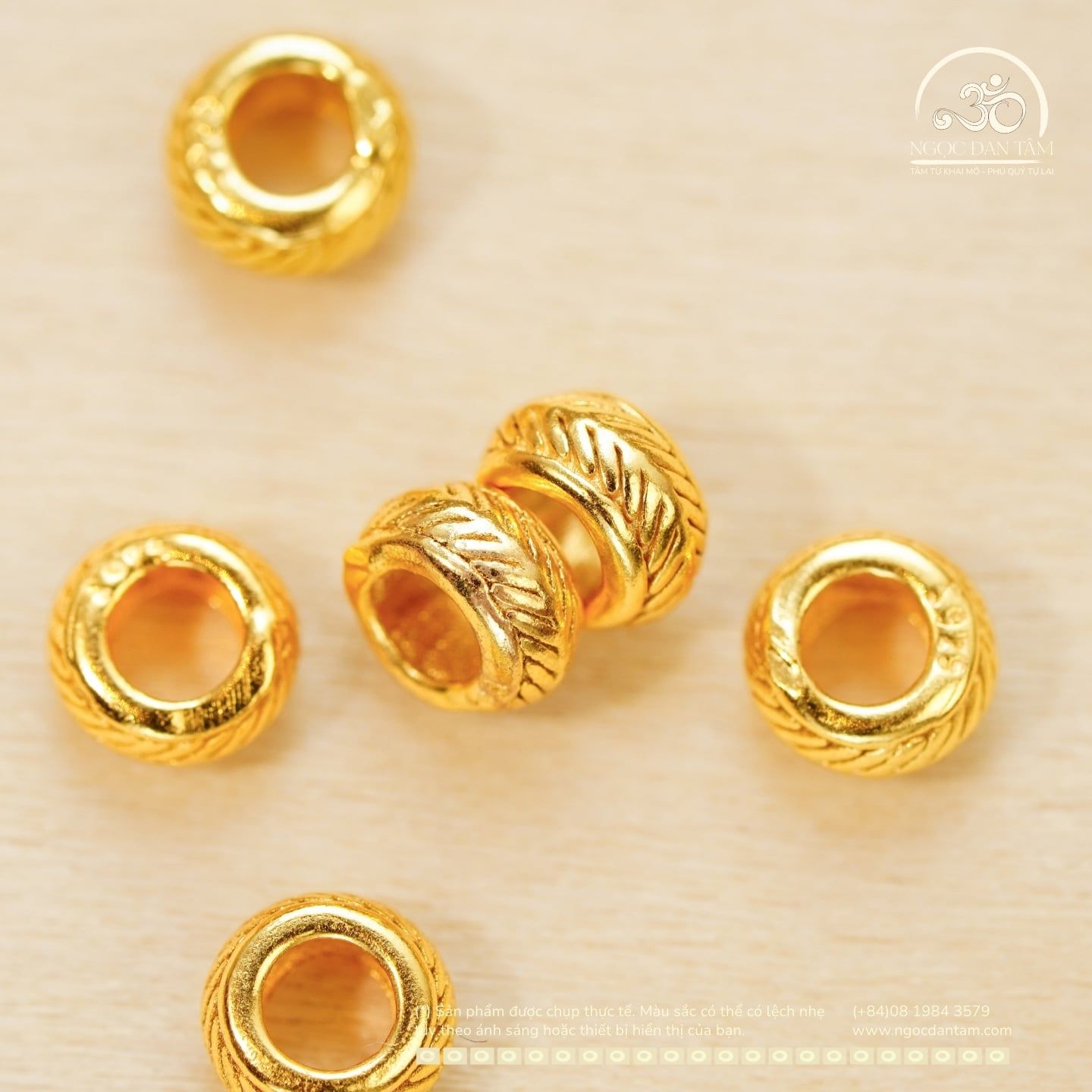  Charm Tròn Lá Lớn 5.67mm - Bạc 925 Mạ Vàng Cao Cấp 