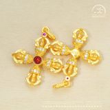  Mặt Dây Chuyền Kim Cang Phối Đá - Bạc 925 Mạ Vàng Cao Cấp 