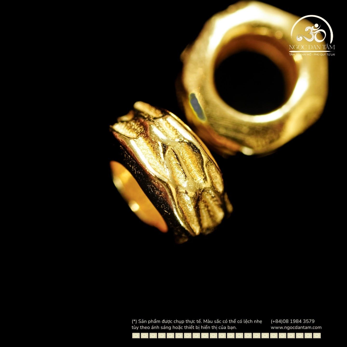  Charm Trụ Tròn Vảy Rồng Nhỏ - Bạc 925 Mạ Vàng Cao Cấp 