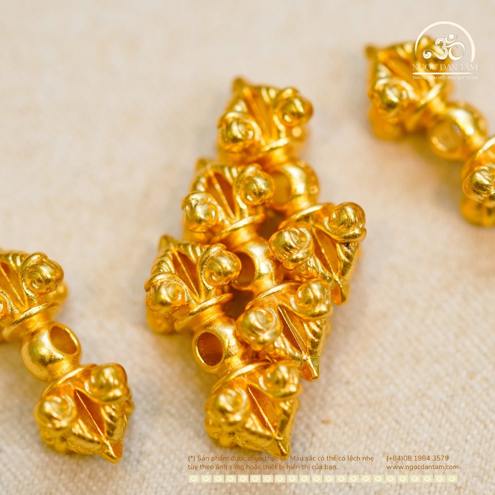  Chày Kim Cang Số 01 18,97mm - Bạc 925 Mạ Vàng Cao Cấp 