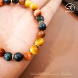  Vòng Tay Đá Mắt Hổ Tam Tài 8mm 5A Phối Charm (1) 