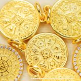  Mặt Dây Chuyền 12 Con Giáp Đính Đá 13.67mm - Bạc 925 Mạ Vàng Cao Cấp 