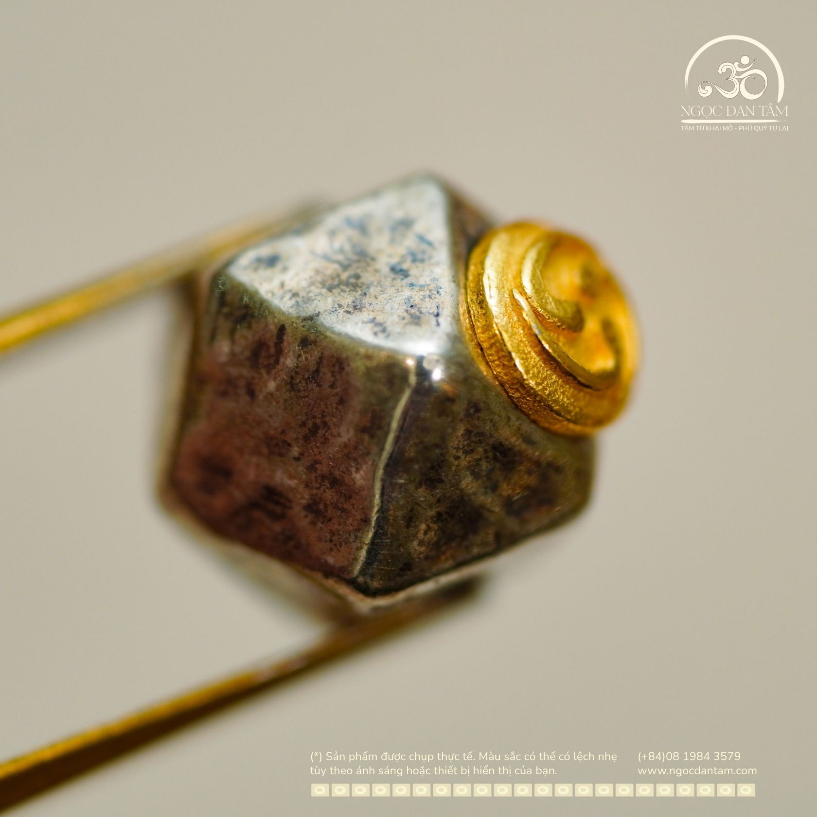  Charm Bát Giác 7.39mm - Bạc 925 Mạ Vàng 