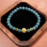  Vòng Tay Ngọc Hòa Điền 7mm 2A Phối Charm Cát Tường 