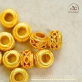  Charm Tròn Họa Tiết 6mm - Kim Loại Mạ Vàng 