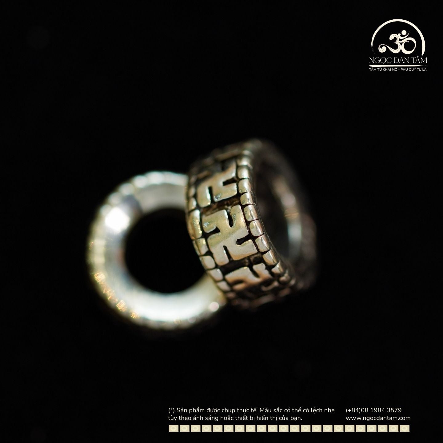  Charm Đệm Chữ Vạn Nhỏ - Bạc 925 Cao Cấp 