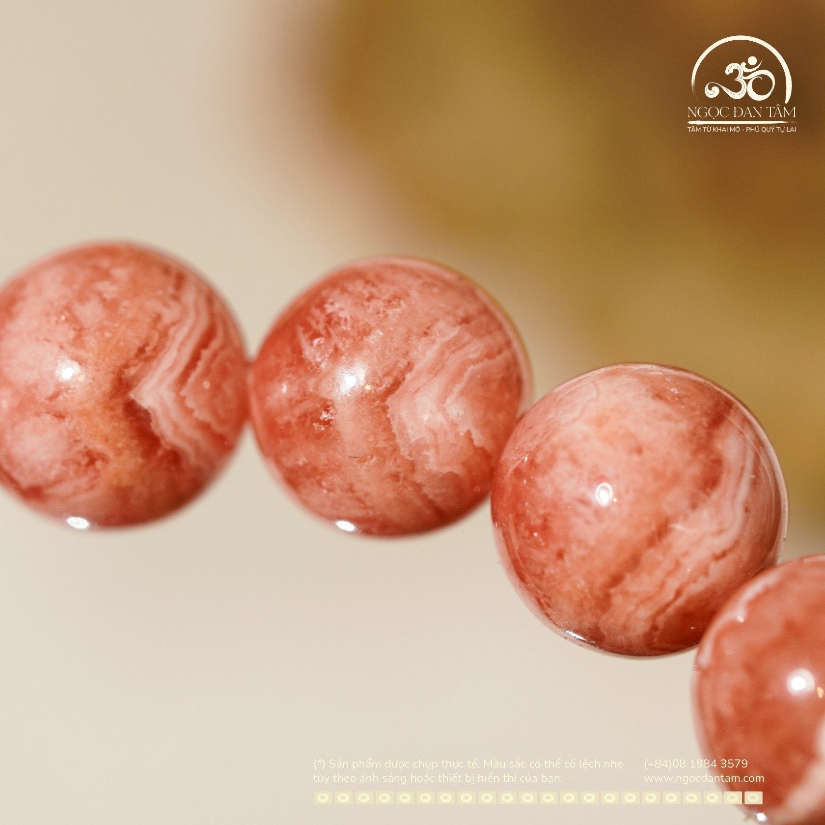  Vòng Tay Đào Hoa 9mm 5A 