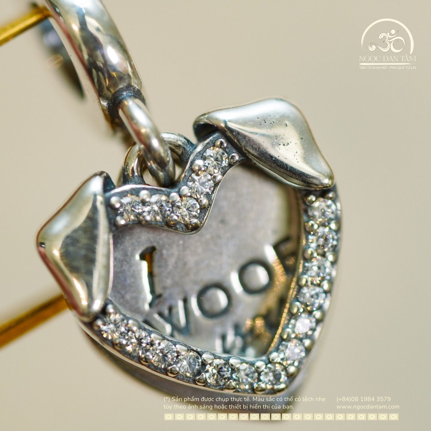  Charm Treo Mặt Treo Pandora Tình Yêu Bạc 925 